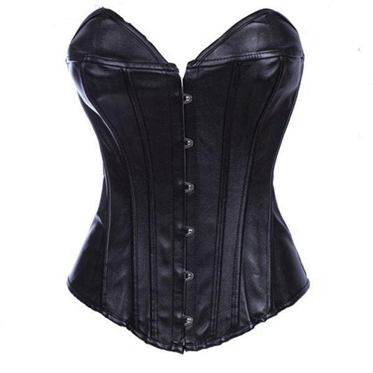 Handmade Sheepskin Leather Overbust Corset: Vintage Style Waist Cincher