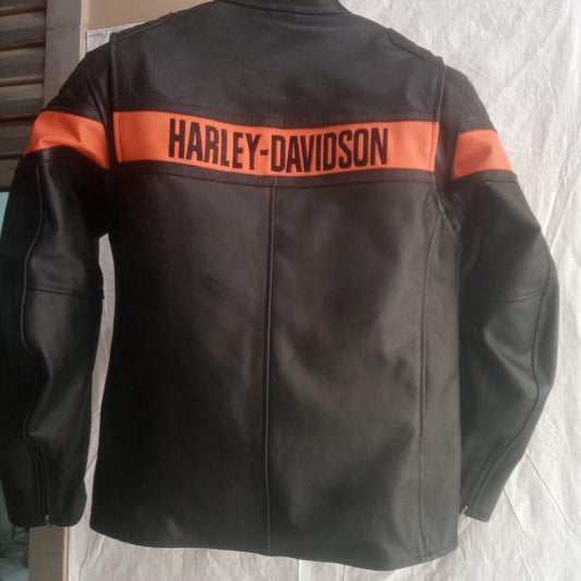Classic Biker Cruiser Leather embroidered logo Biker Jacket: Handmade Motorcycle Club Gear, Harley Davidson, Custom Sizing (Copy)