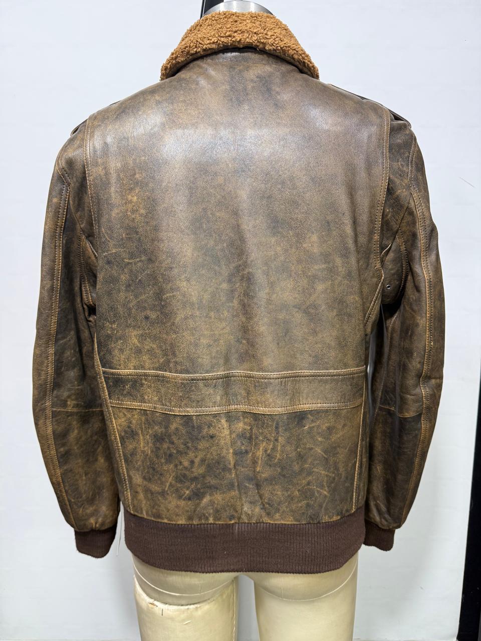 Vintage Men’s Aviator Leather Jacket – Premium Real Leather Flight Jacket.”# Sustainable  # men's Fashion #Pilot Jackets # Eco Friendly