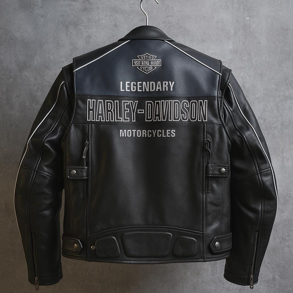 Genuine Cow Leather embroidered logo  Biker Jacket: Handmade Motorcycle Club Gear, Harley Davidson, Custom Sizing