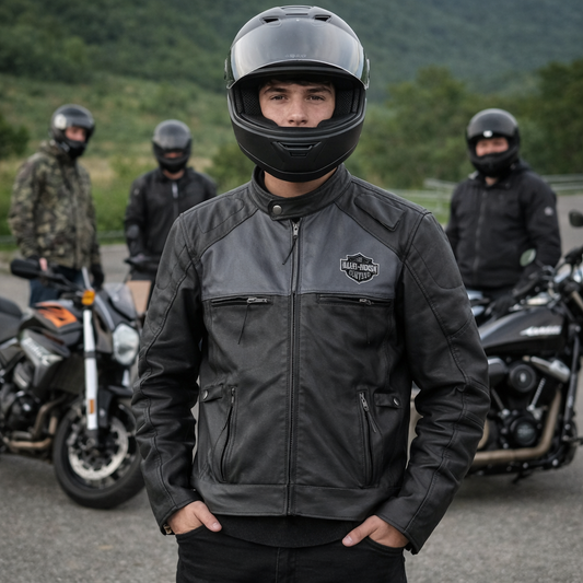 Genuine Cow Leather embroidered logo  Biker Jacket: Handmade Motorcycle Club Gear, Harley Davidson, Custom Sizing