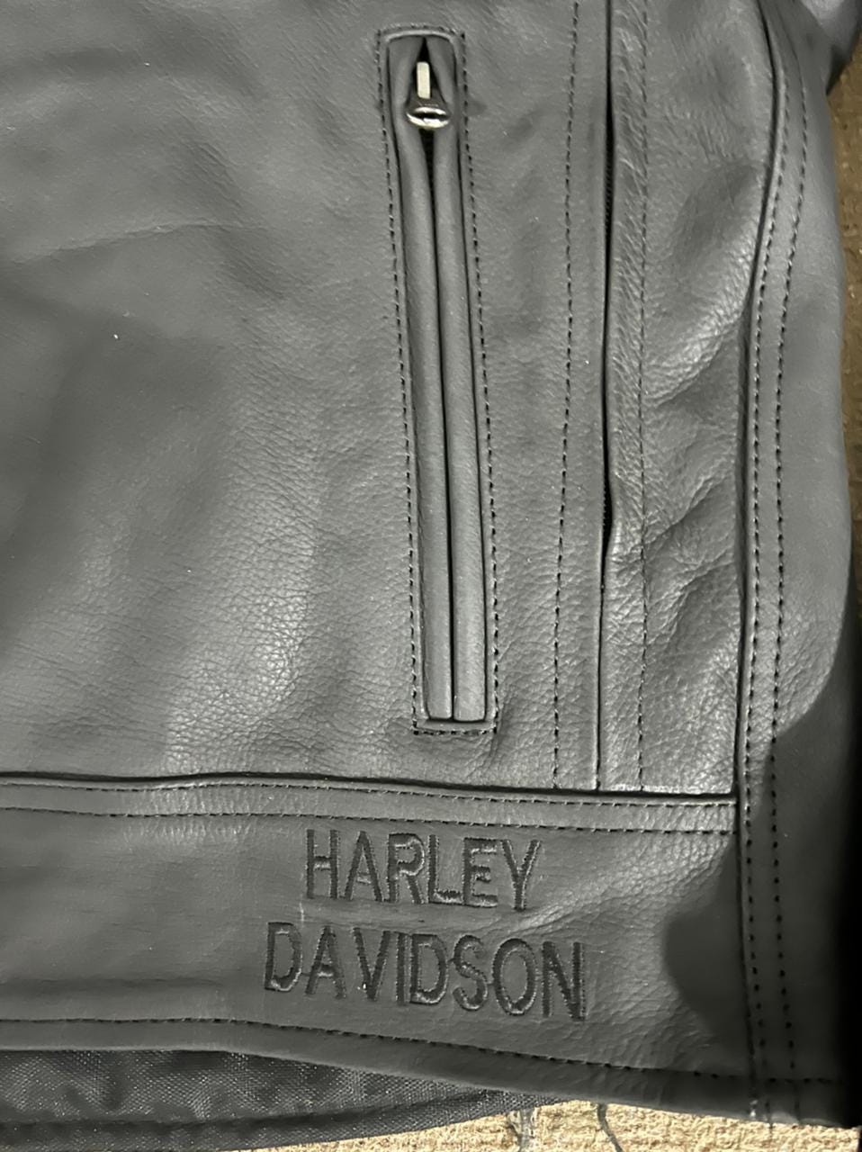 Genuine Cow Leather Embossed logo  Biker Jacket: Handmade Motorcycle Club Gear, Harley Davidson, Custom Sizing