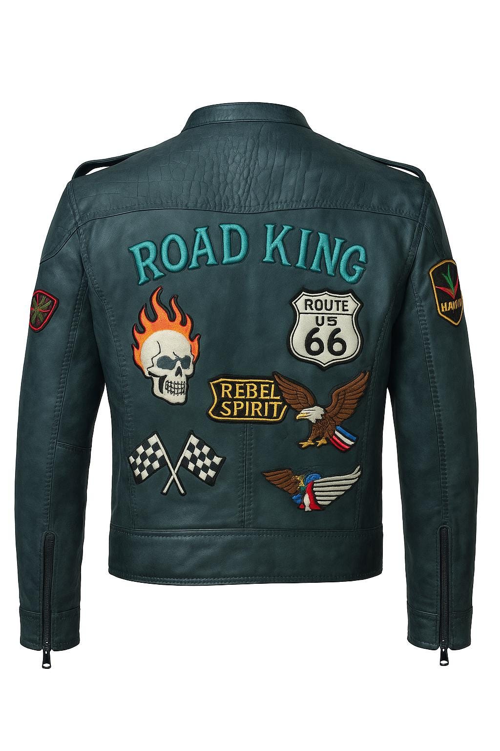 Retro 80’s Crocodile Embossed Real Leather Jacket – Handcrafted Biker Style with Embroidery Patches, Retro Streetwear, Custom Outerwear