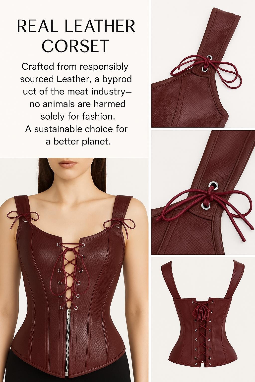 Repurposed Leather Corset: Eco-Friendly Waist Cincher