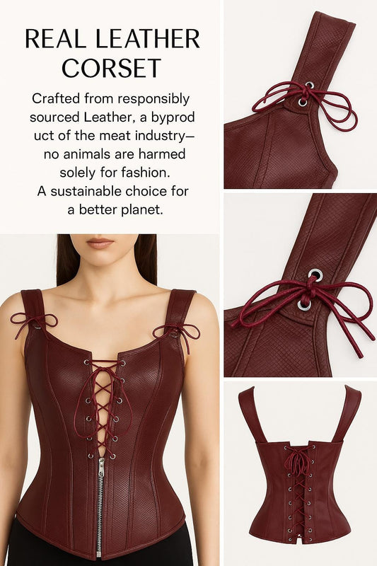 Repurposed Leather Corset: Eco-Friendly Waist Cincher