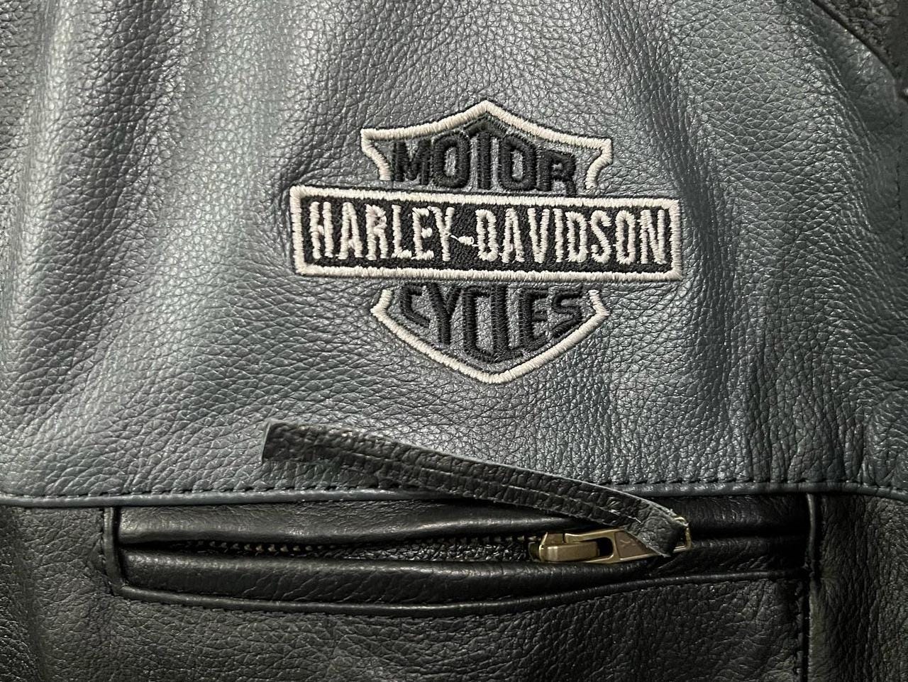 Genuine Cow Leather embroidered logo  Biker Jacket: Handmade Motorcycle Club Gear, Harley Davidson, Custom Sizing