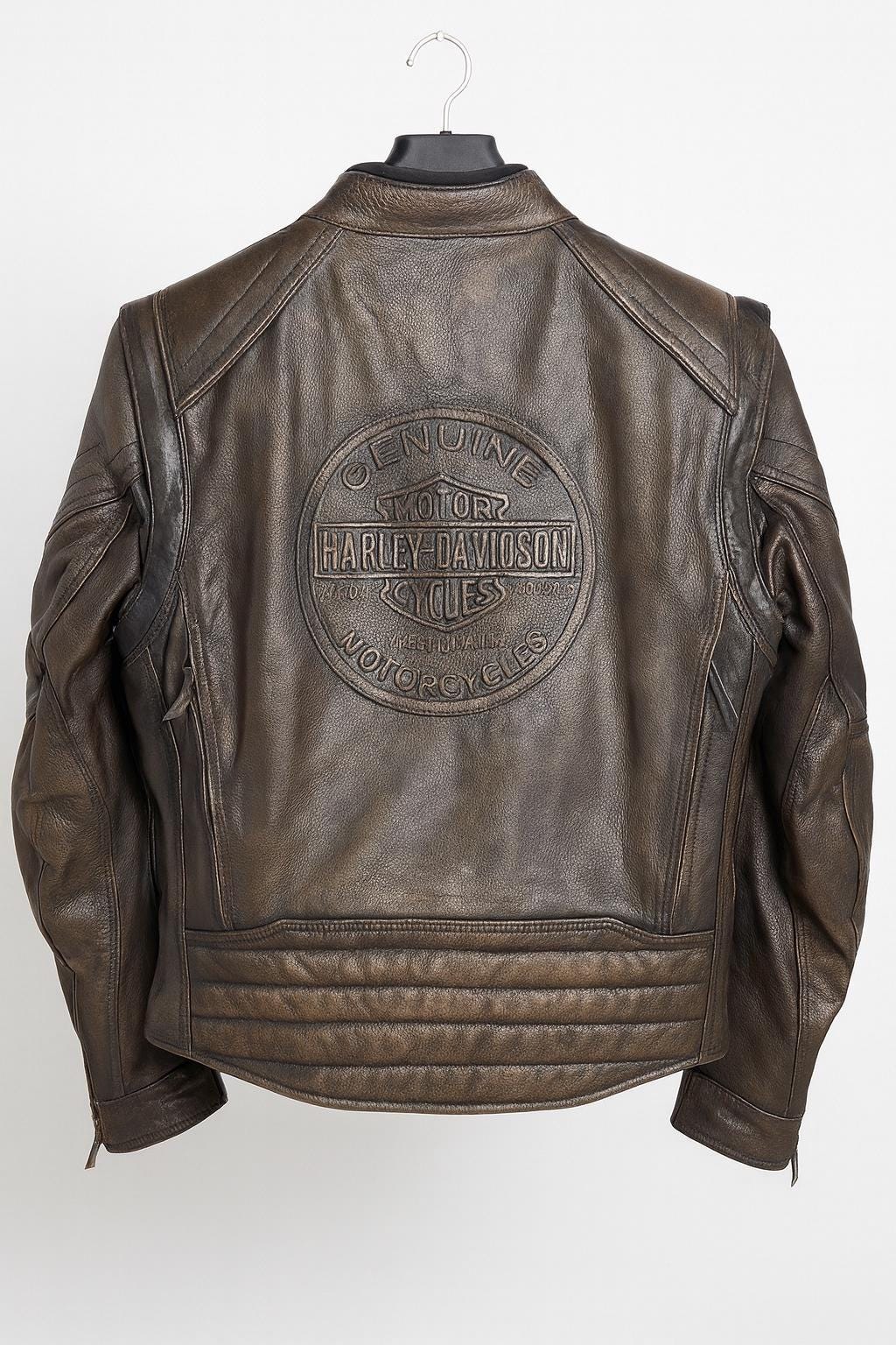 Custom made Convertible Genuine Cow Leather Embossed logo  Biker Jacket: Handmade Motorcycle Club Gear, Harley, Custom Sizing