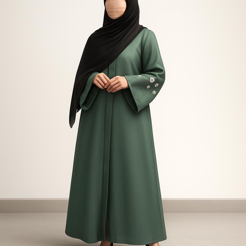 Handmade Embroidered Dress Abaya – Elegant Long Maxi Kaftan, djellaba, or jalabiya Made from Jazz, Crepe, Georgette | Islamic | Custom Sizes