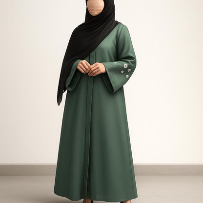 Handmade Embroidered Dress Abaya – Elegant Long Maxi Kaftan, djellaba, or jalabiya Made from Jazz, Crepe, Georgette | Islamic | Custom Sizes