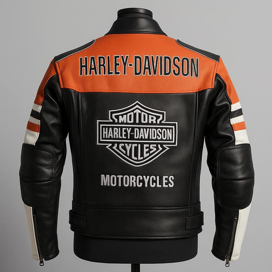 Custom Size Colour Block Leather Embroidered logo  Biker Jacket: Handmade Motorcycle Club Gear,  Custom Sizing options available
