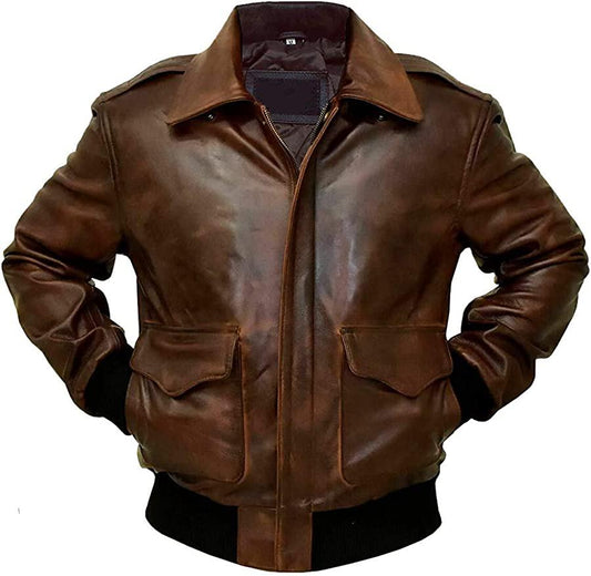 Vintage Men’s Aviator Leather Jacket – Premium Real Leather Flight Jacket.”# Sustainable  # men's Fashion #Pilot Jackets # Eco Friendly