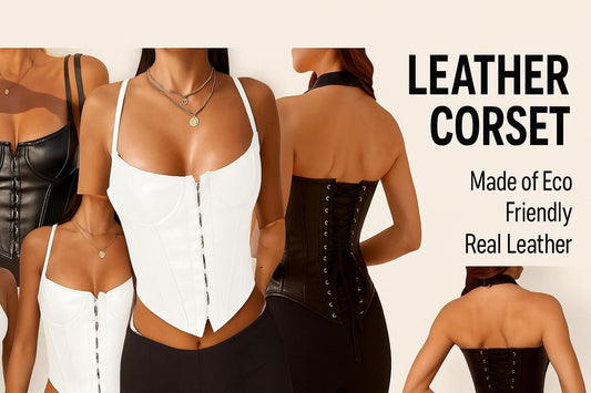 Handmade Sheepskin Leather Overbust Corset: Women's Waist Cincher