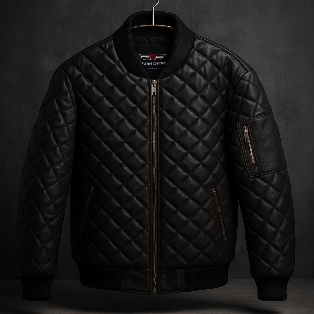 Real Lamb Leather Puffer Soft Leather Winter Coat  Eco-Friendly Luxury Outerwear Men’s Warm Holiday Gift