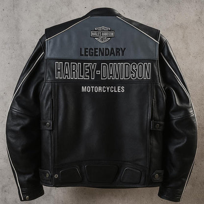 Genuine Cow Leather embroidered logo  Biker Jacket: Handmade Motorcycle Club Gear, Harley Davidson, Custom Sizing