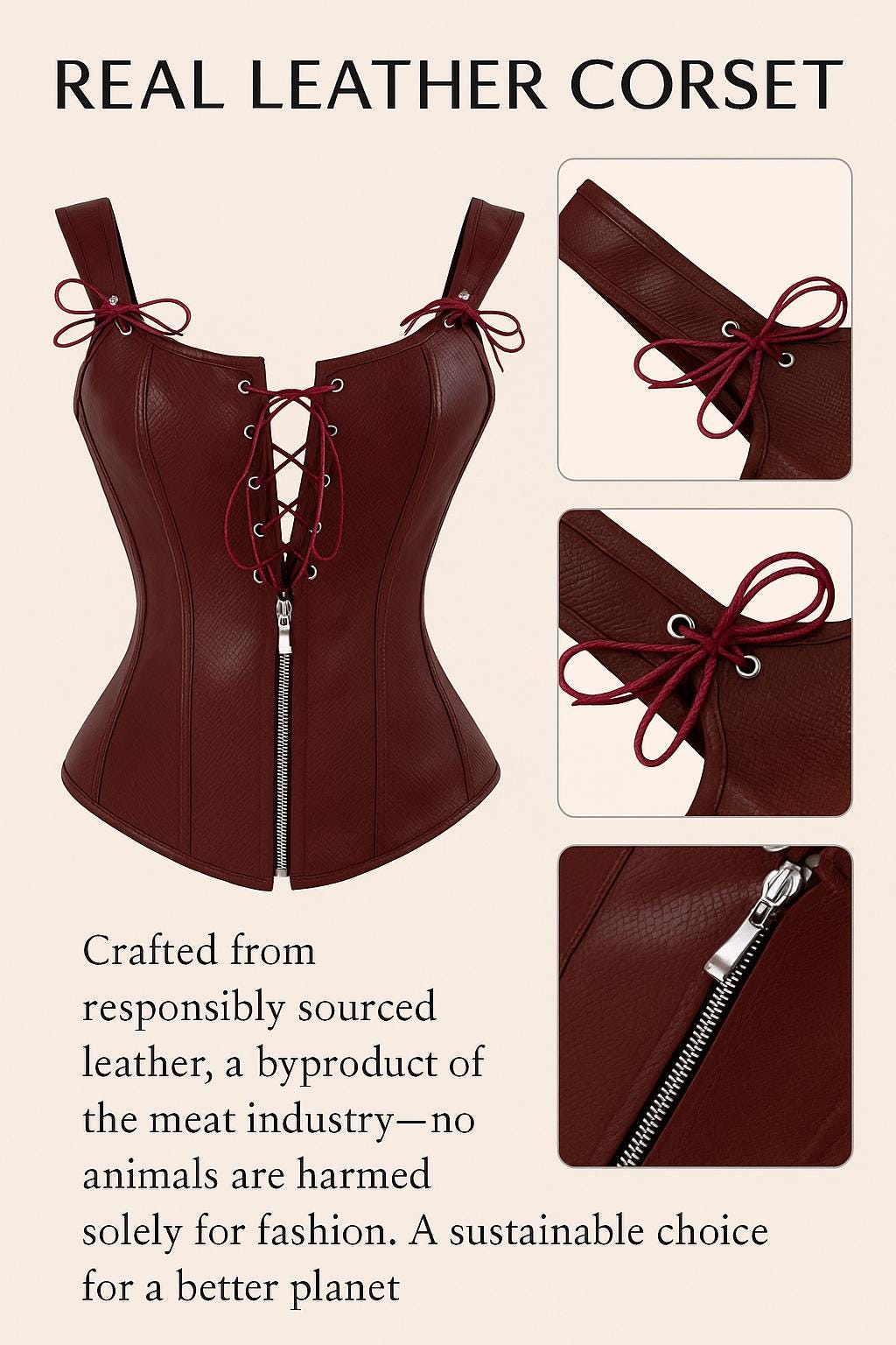 Repurposed Leather Corset: Eco-Friendly Waist Cincher