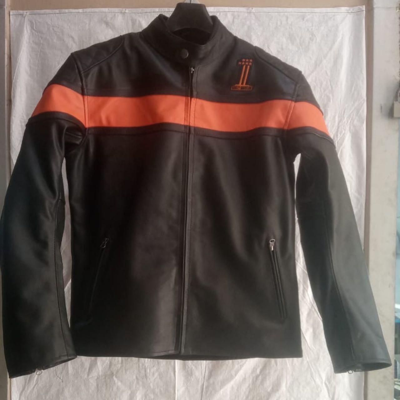 Classic Biker Cruiser Leather embroidered logo  Biker Jacket: Handmade Motorcycle Club Gear, Harley Davidson, Custom Sizing (Copy)