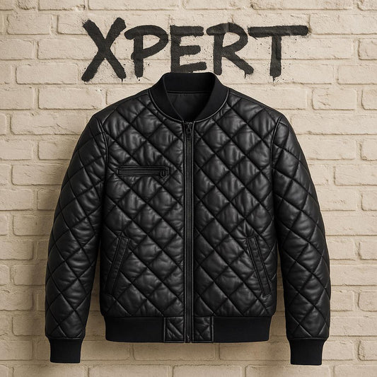 Real Lamb Leather Puffer Soft Leather Winter Coat  Eco-Friendly Luxury Outerwear Men’s Warm Holiday Gift