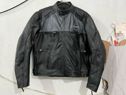 Genuine Cow Leather embroidered logo  Biker Jacket: Handmade Motorcycle Club Gear, Harley Davidson, Custom Sizing