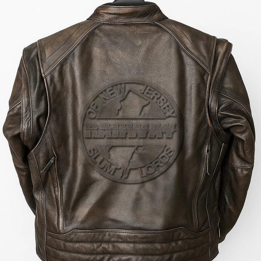 Custom Name & LogGenuine Cow Leather Embossed logo  Biker Jacket: Handmade Motorcycle Club Gear, Harley Davidson, Custom Sizing