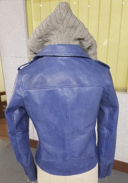 Handmade Hooded Leather Biker Jacket: Sweater Knit, Hand-Treated Lambskin