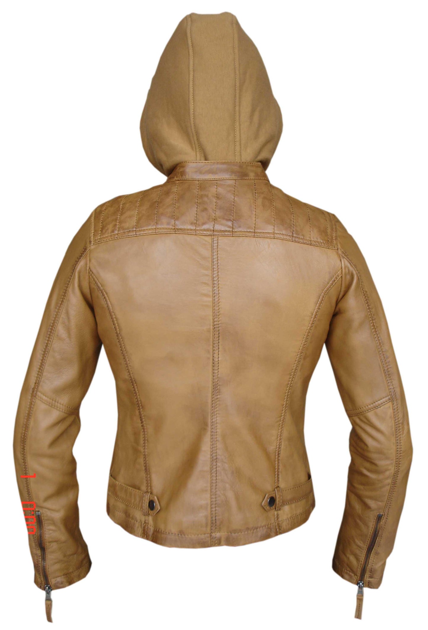 Sustainable Leather Hooded Jacket: Eco-Friendly Women's Style