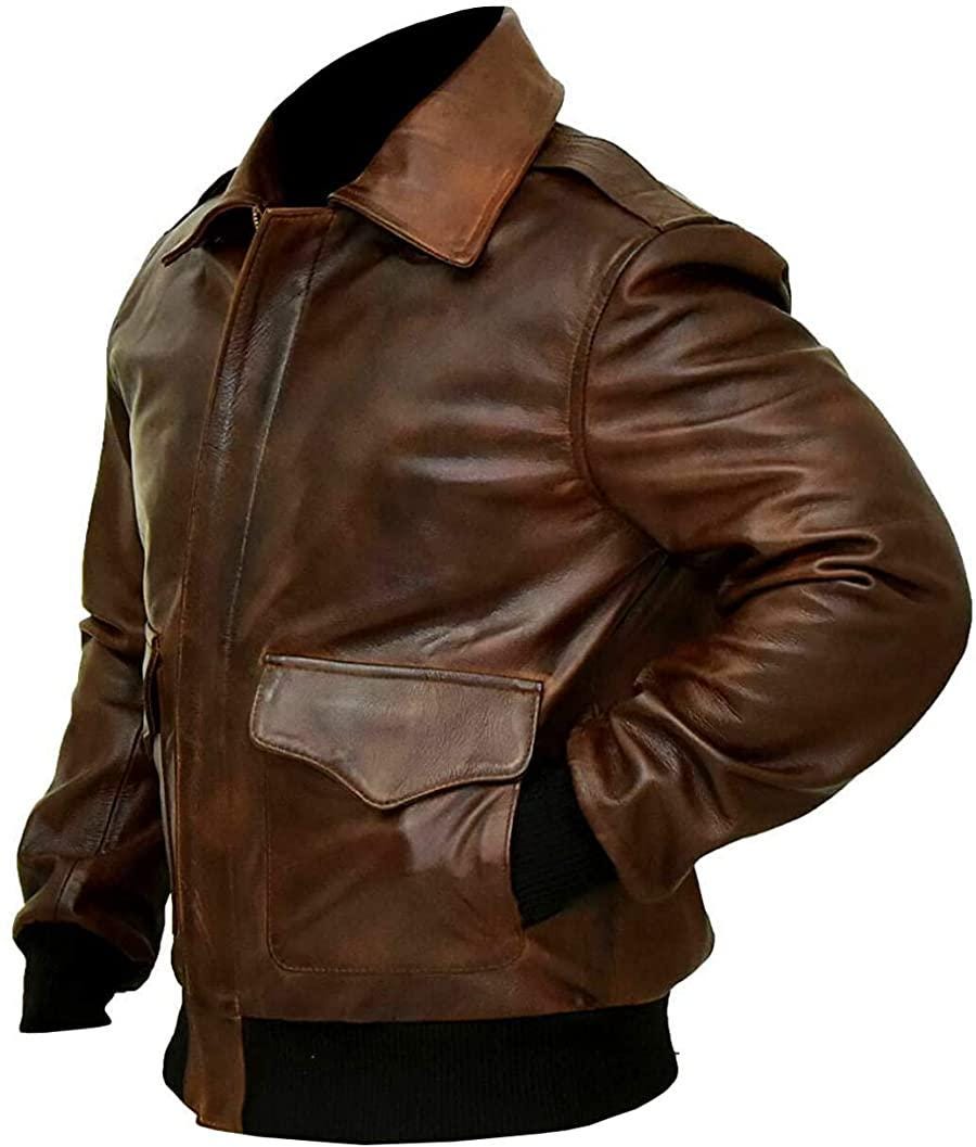 Vintage Men’s Aviator Leather Jacket – Premium Real Leather Flight Jacket.”# Sustainable  # men's Fashion #Pilot Jackets # Eco Friendly