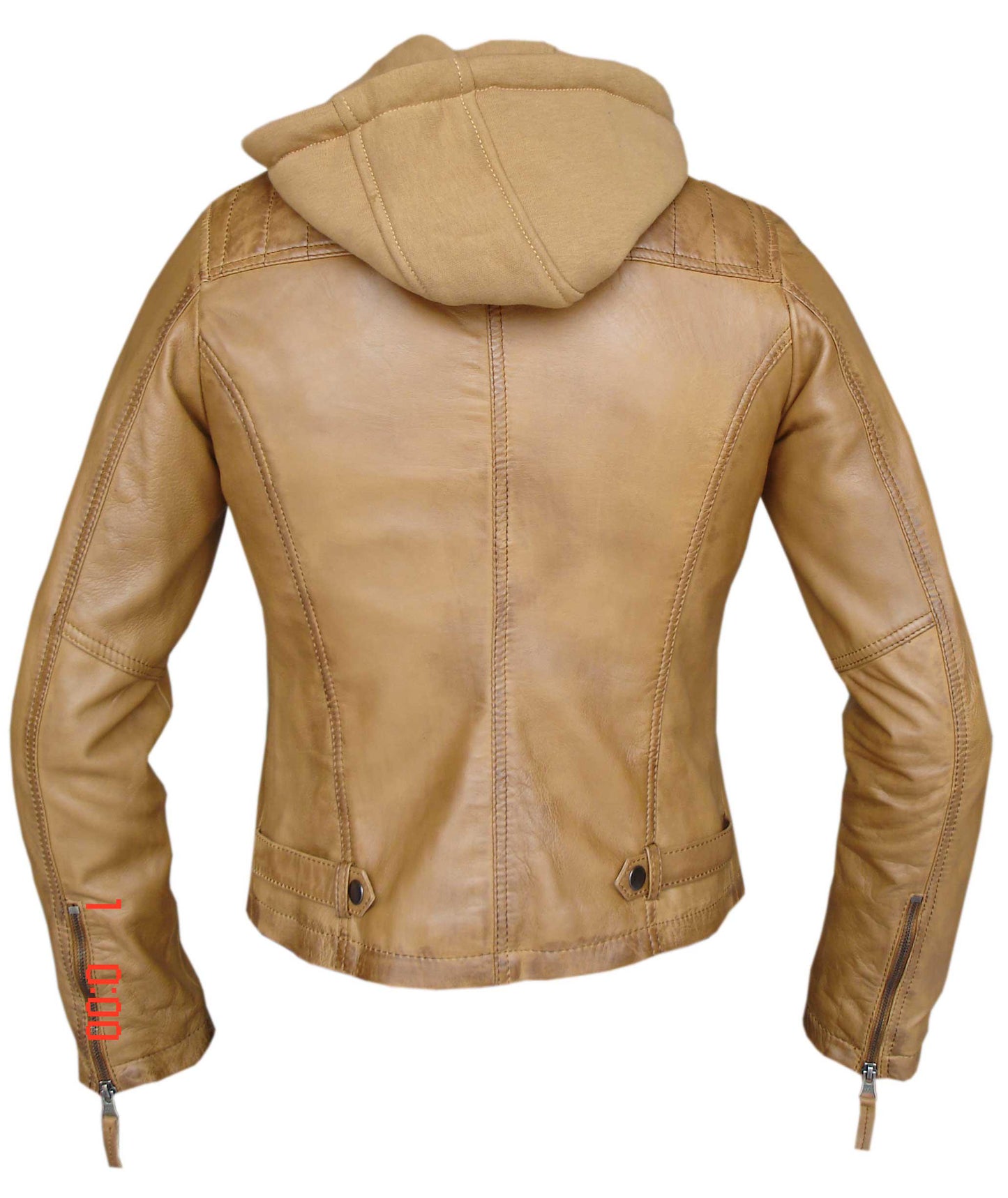 Sustainable Leather Hooded Jacket: Eco-Friendly Women's Style
