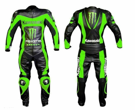Ninja Kawasaki Custom Made Racing Suits Cowhide Leather Motorcycle Suits, CE Standards Track Race Gear, EcoFriendly Protective Apparel, 1-Piece & 2-Piece Custom (Copy) (Copy)